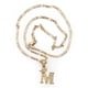 thumbnail image 4 of Cadena y dije de brillos con corona de oro laminado letra M, 4 of 8