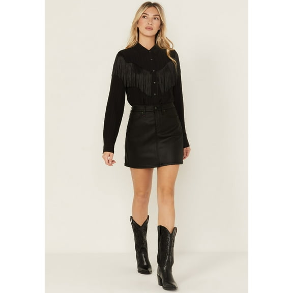 Idyllwind Women's Coated Super Stretch Mini Skirt - IWHO24S96-BLK 12