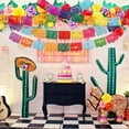 thumbnail image 2 of 6 Pack Fiesta Banner Colorful Felt Papel Picado Banner for Party Cinco de Mayo Day of the Dead Fiesta Party Decorations Supplies, 2 of 7