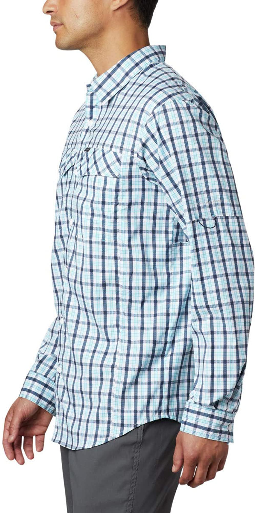 Columbia Mens Silver Ridge 2.0 Plaid Long Sleeve Shirt Moisture Wicking Fabric UV Sun Protection