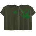thumbnail image 1 of AherBiu Hauts de la Saint-Patrick pour Femmes Manches Courtes Imprimés Décontractés Basiques, 1 of 7