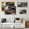 thumbnail image 4 of Designart Red Mustle Car On A Ranch Canvas Wall Art, 4 of 5