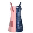 thumbnail image 4 of Moxiu Womens American Flag Overalls Shorts 4th of July Sleeveless Festival Patriotic Rompers Loose Independence Day Adjustable Strap Short Overall 2025 Blue,XXL, 4 of 5