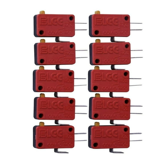 10Pcs Microswitches for Arcade Push Button 3-Pin Switches Replacement Part, Plastic