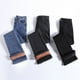 thumbnail image 5 of Vaqueros de terciopelo de Retro Azul para mujer, Pantalones rectos de tubo extendidos finos y de cintura alta negros, Otoño e Invierno 2024, 5 of 5