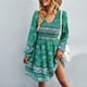 thumbnail image 3 of Vestido con estampado floral con cuello en V,Vestido largo con cuello en V y mangas abullonadas Vestido con estampado floral Funcionalidad inteligente, 3 of 6