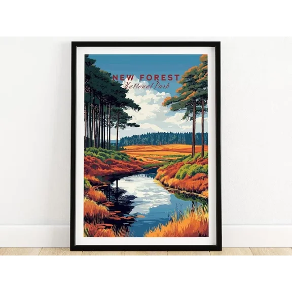 Kna Prints - New Forest National Park Poster Wall Poster Travel Poster For Home Decor, Living Room, Bedroom, Office, UNFRAMED-8x12