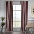 thumbnail image 2 of 3S Brother's Extra Long Room Darkening 240" Length Faux Velvet Rose Pink Curtain Drapes - Hanging Back Tab 5-25 Feet Custom Made ( 1 Panel ) - Made in Turkey (100"Wx240"L), 2 of 5