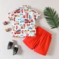 thumbnail image 3 of XUELUO Toddler Boys Casual Outfit Sets Short Sleeve Cartoon Dinosaur Prints T Shirt Tops Shorts Child Kids Gentleman Outfits Clothing Sportwear, 3 of 6