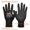 thumbnail image 3 of Qear 1-Pair Cut Resistance Work Safety Gloves, Textured Grip Latex Rubber Palm Coated,Size L, 3 of 7