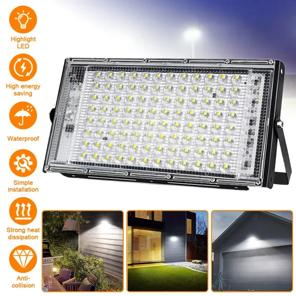 PURELY- 100W Led Flood Light Garden Outdoor Lamp Yard Security Spotlight Fixtures 2025