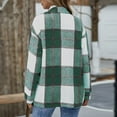 thumbnail image 4 of Stichou Shacket Jacket Women Casual Flannel Plaid Long Sleeve Lapel Button Down Shirts Fall Winter fashion Coat Green XL, 4 of 4