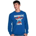 thumbnail image 5 of USA American Patriotic Papa Smurf Men's Long Sleeve Tee T Shirt Brisco Brands X, 5 of 6