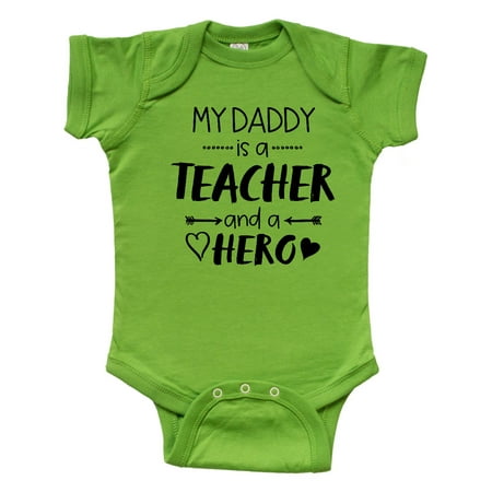 

Inktastic My Daddy is a Teacher and a Hero Gift Baby Boy or Baby Girl Bodysuit
