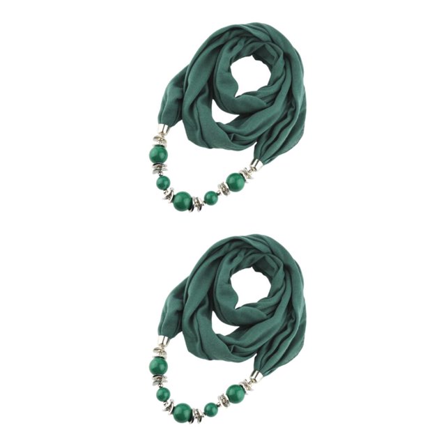relayinert Wide Application Pendant Scarf Necklaces Beautiful And Elegant Fashion Accessory green 2Set