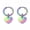 Rainbow, variant on Thin Heart Charm Hoop Earrings by Ginger Lyne Stainless Steel for Lobe Cartilage Piercing Body Jewelry
