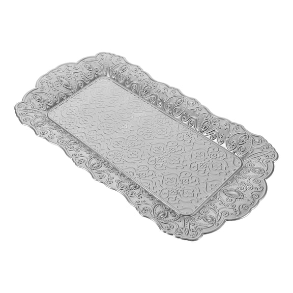 HONMEET Large European Style Black Metal Tray, Serving Tray for Fruit, Snacks, Living Room Decor and Centerpiece
