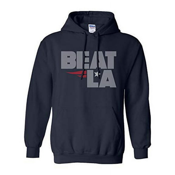 Patriots Beat LA Adult Unisex Pullover Hoodie-Navy-Small