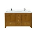 thumbnail image 5 of MEDUNJESS 60" Premium Double Sinks Bath Vanity Cabinet in Brown Oak with Calacatta Marble Countertop & Faucet Hole, 5 of 7