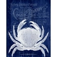 thumbnail image 2 of Fab Funky 26x32 Gold Ornate Wood Framed with Double Matting Museum Art Print Titled - Crab Prohibition Crab On Blue, 2 of 4