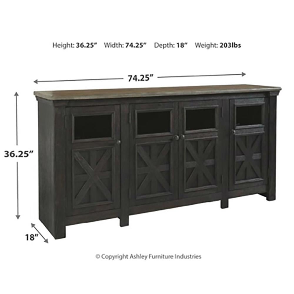 Signature Design by Ashley Tyler Creek 74"" TV Stand in Black and Gray