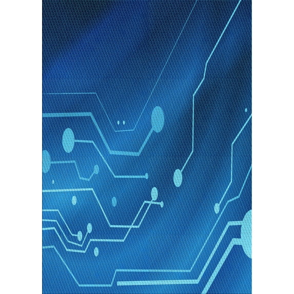 Ahgly Company Indoor Rectangle Patterned Blueberry Blue Area Rugs, 2' x 5'