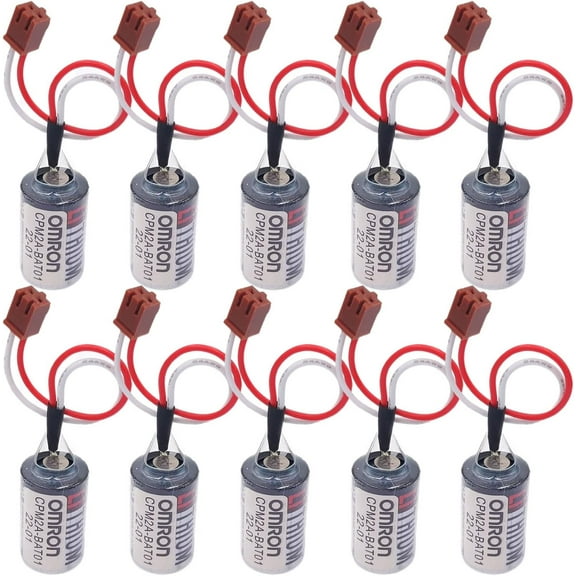 (Pack of 10) ER3V 3.6V Digital PLC Battery Compatible with Omron CPM2A-BAT01 Battery (Li-MnO2, 3.6V, 1000 mAh) High Capacity