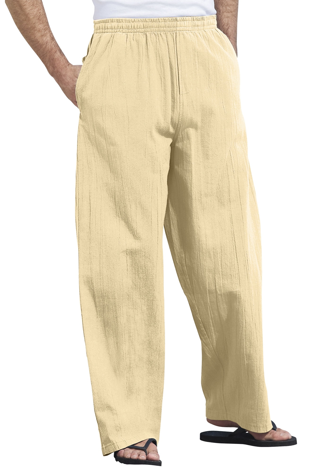 mens white gauze beach pants