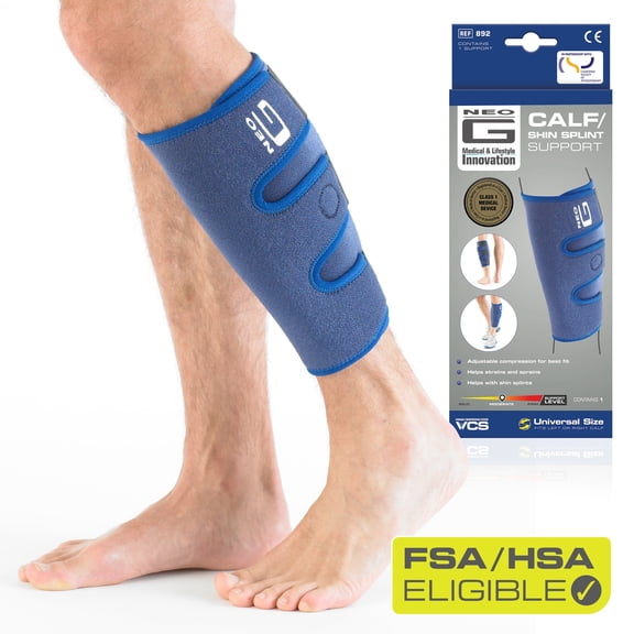Neo G Calf Brace Shin Splint for Women and Men, Support for Shin Splint Relief, Strains, Sprains, Injury, Muscle Pain Relief - Adjustable Compression - One size