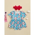 thumbnail image 2 of Niusricy Kids Toddler Girl Baseball Outfit 0 6M 12M 18M 24M Infant Baby Short Sleeve Jumpsuit Dress Crew Neck Baseball Print A-line Romper Dress with Casual Summer Clothes for Vacation Daily, 2 of 8