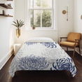thumbnail image 4 of Blue White Large Tapestry for Bedroom Wall Hanging Tapestry, Abstract Grey Chrysanthemum Flower Floral Ceiling Backdrop Tapestries Poster Blanket Wall Decor for Teens Room Living Room Dorm 86" x 104", 4 of 8