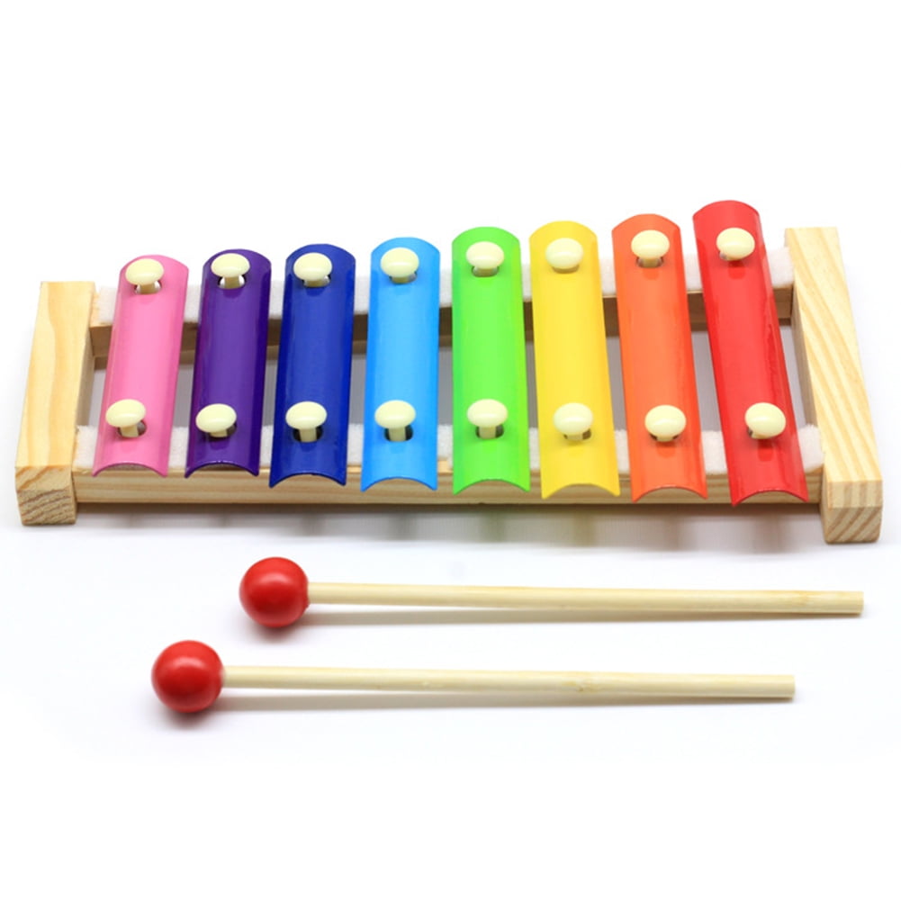 Small Wooden 8 Scales Octave Xylophone Percussion Instrument Education Toys 