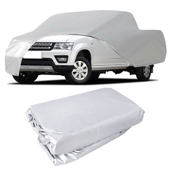 waltyotur Full Coverage Car Cover All Weather Protection Outdoor & Indoor Silver Pickup Truck Universal up to 260 L x 80 W x 65 H