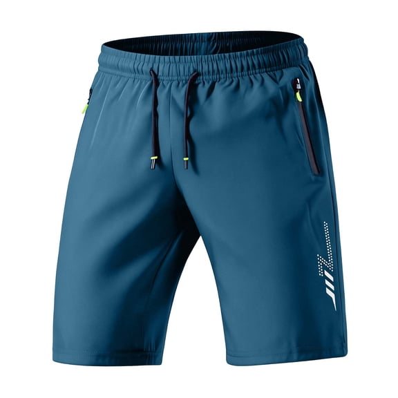 WAGUTH Men's Big & Tall Quick Dry Athletic Shorts Elastic Waist Drawstring Workout Shorts with Zipper Pockets for Running Gym XS-4XL