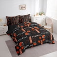 thumbnail image 3 of Homewish Rugby Sport 7pcs Bedding Comforter Set,Football Helmet Queen Bedding Sets,Orange Black Queen Sheet Sets For Bosy Kids,Luxury Bedroom Decor Reversible, 3 of 8