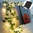 thumbnail image 2 of DEKAXID - Guirnalda de luces solares (10 m, 100 LED/5 m, 50 LED), diseño de hojas de arce, impermeable, para exteriores, lámpara solar navideña para decoración de jardín, 2 of 4