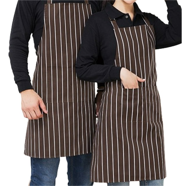 Sonducket Delantal de chef hecho con poliéster y algodón para un cómodo Delantales de cocina Delantal de cocina a la moda Accesorios de disfraces tira de café blanco