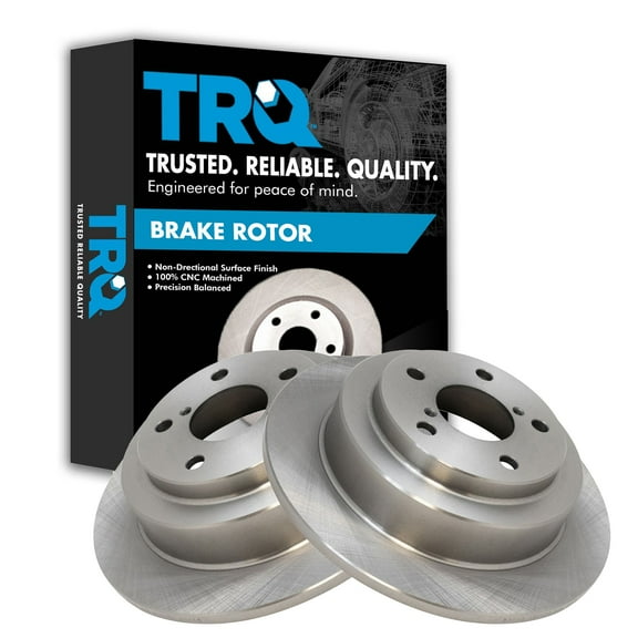 TRQ Rear Brake Rotors Set Solid Fits Select 2005-2006 Saab 9-2X 1998-2008 Subaru Forester 1993-2007 Impreza 1990-1999 Legacy
