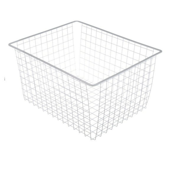 Marlin Steel Plain Steel Wire Tote Basket, White Powder Coat (17"L x 21"W x 11.25"H)