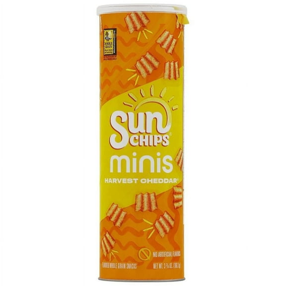 Sun Chips Minis Tortilla Chips Harvest Cheddar 3.75 oz Pack of 2