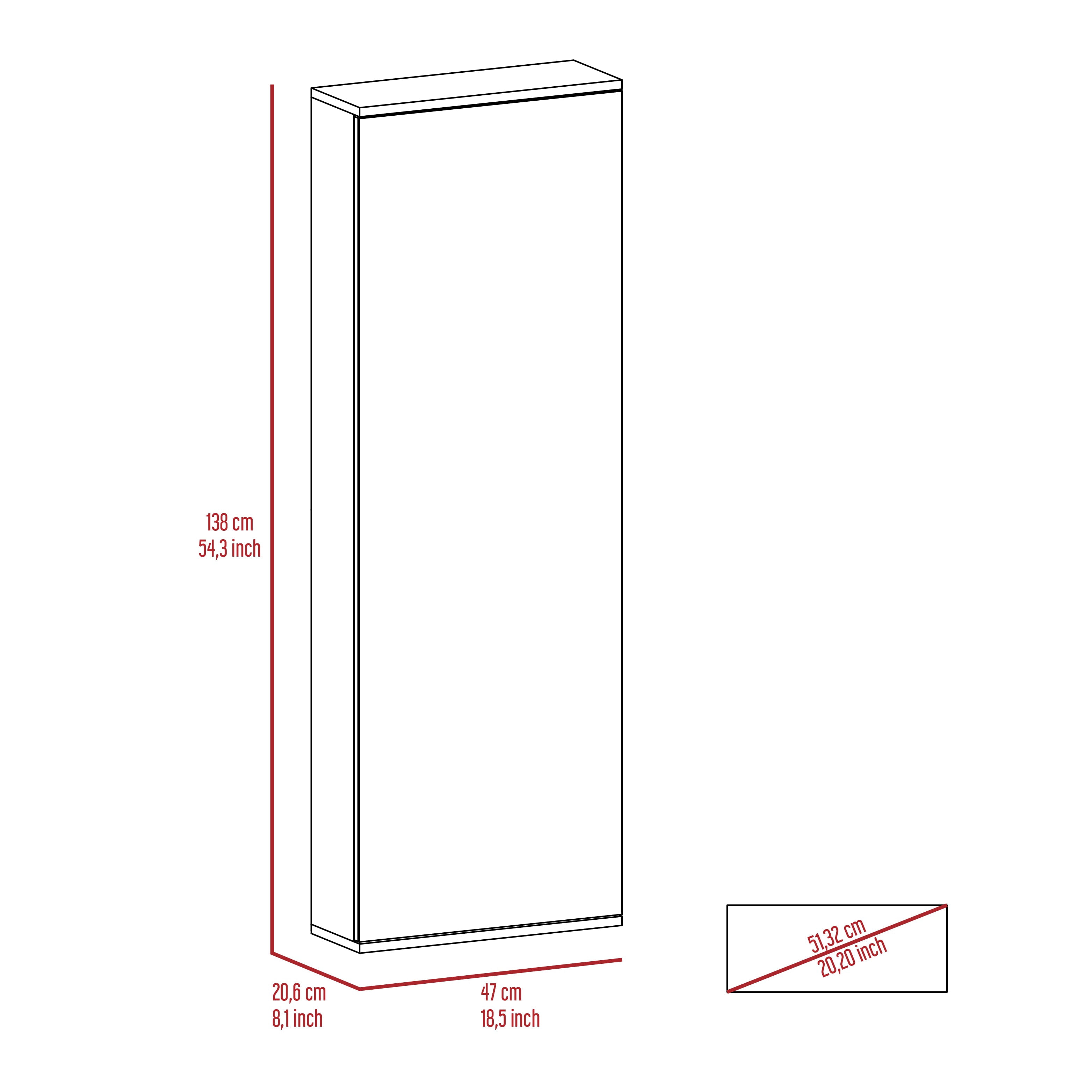 TuHome White Modern Engineered Wood LETO Wall Mounted Shoe Rack With Mirror