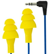 Plugfones Basic Earplug-Earbud Hybrid - Câble Bleu / Prises Jaunes
