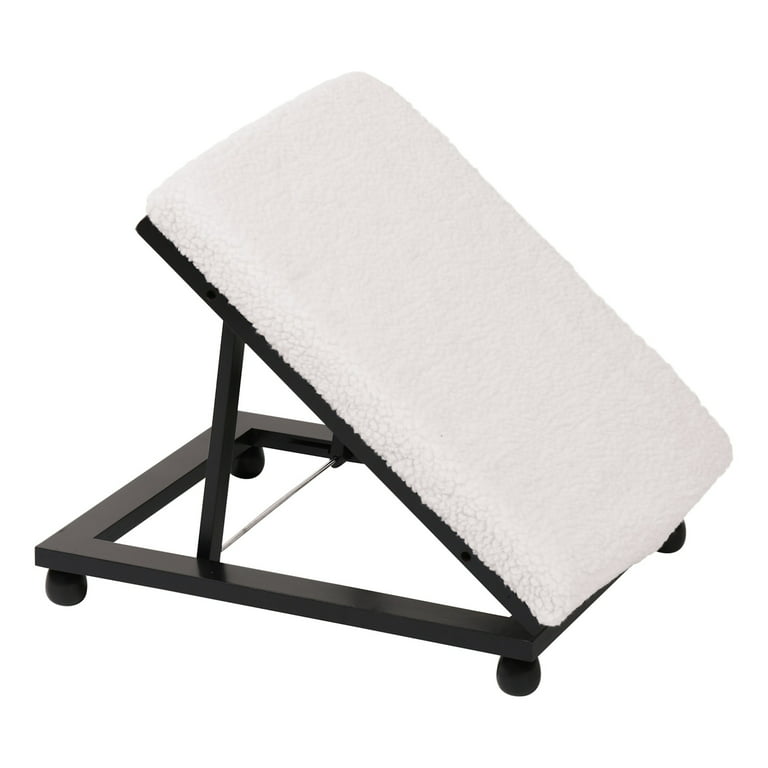 Home District Folding Foot Rest-Rolling Cushioned Foot Stool Ottoman 