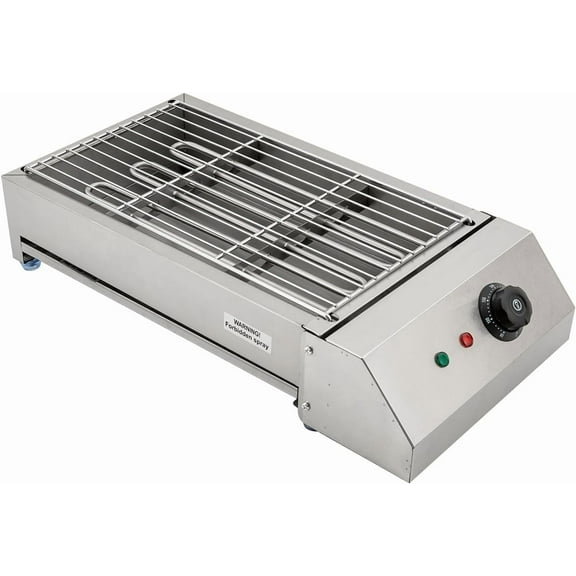 Commercial Electric BBQ Griddle 1500W Electric BBQ Grill Stainless Steel Indoor Griddle 122-572°F Temperature Adjustable Grill & Griddle for Home Use