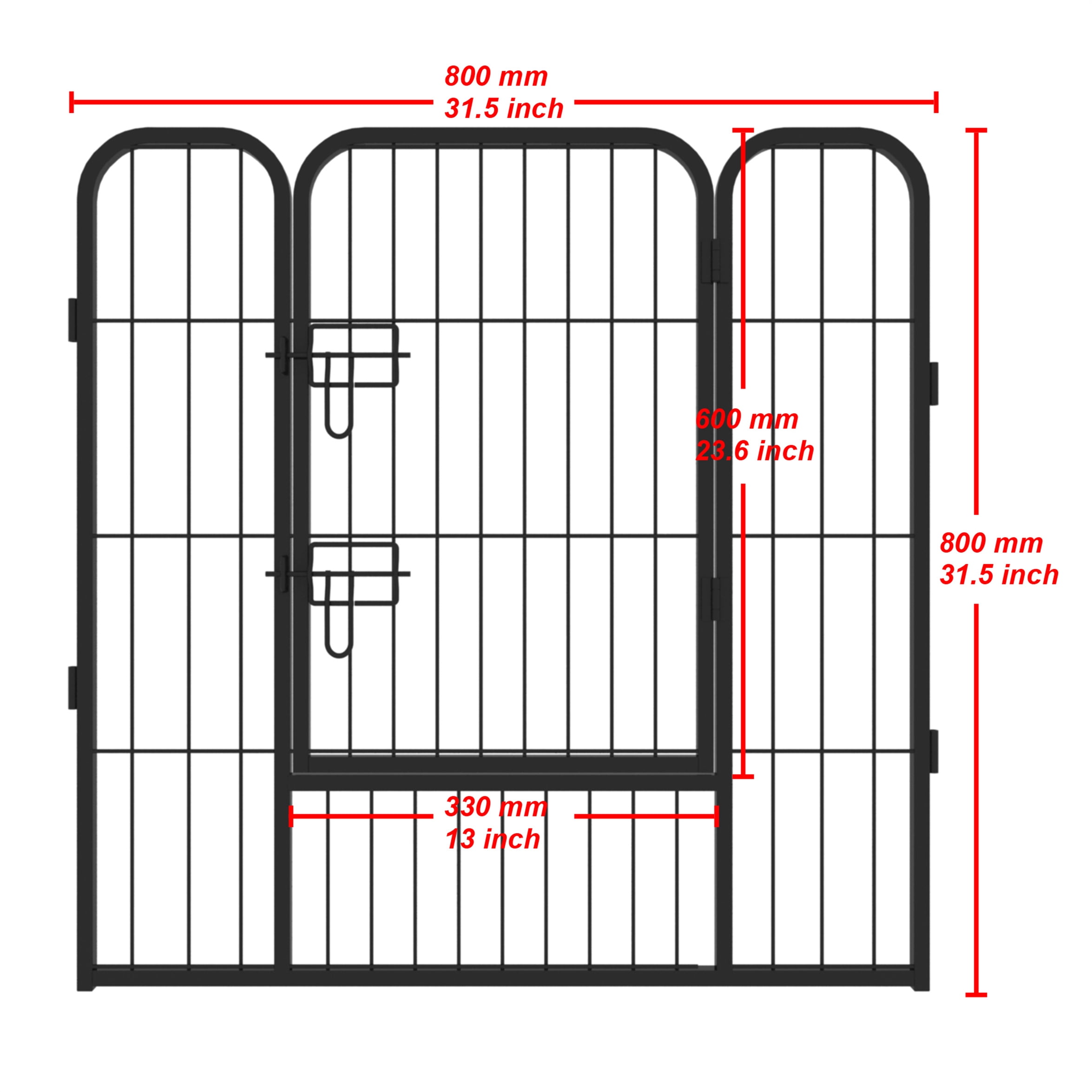 Aukfa Dog Playpen- 8 Panels 31.5" Metal Pet Dog Run Fence for Indoor and Outside Use- Foldable- Portable- Black