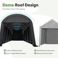 thumbnail image 4 of ADVANCE OUTDOOR 13x20 ft Large Space Round Roof Storage Shelter Heavy Duty Carport with 2 Roll up Doors & Vents for Vehicle Truck Boat Anti-UV Snow Waterproof, Gray, 4 of 8