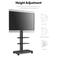 thumbnail image 6 of Floor TV Stand For Tvs up To 65”， Black & Modern Mobile TV Stand on Wheels, Wooden Base, 6 of 7