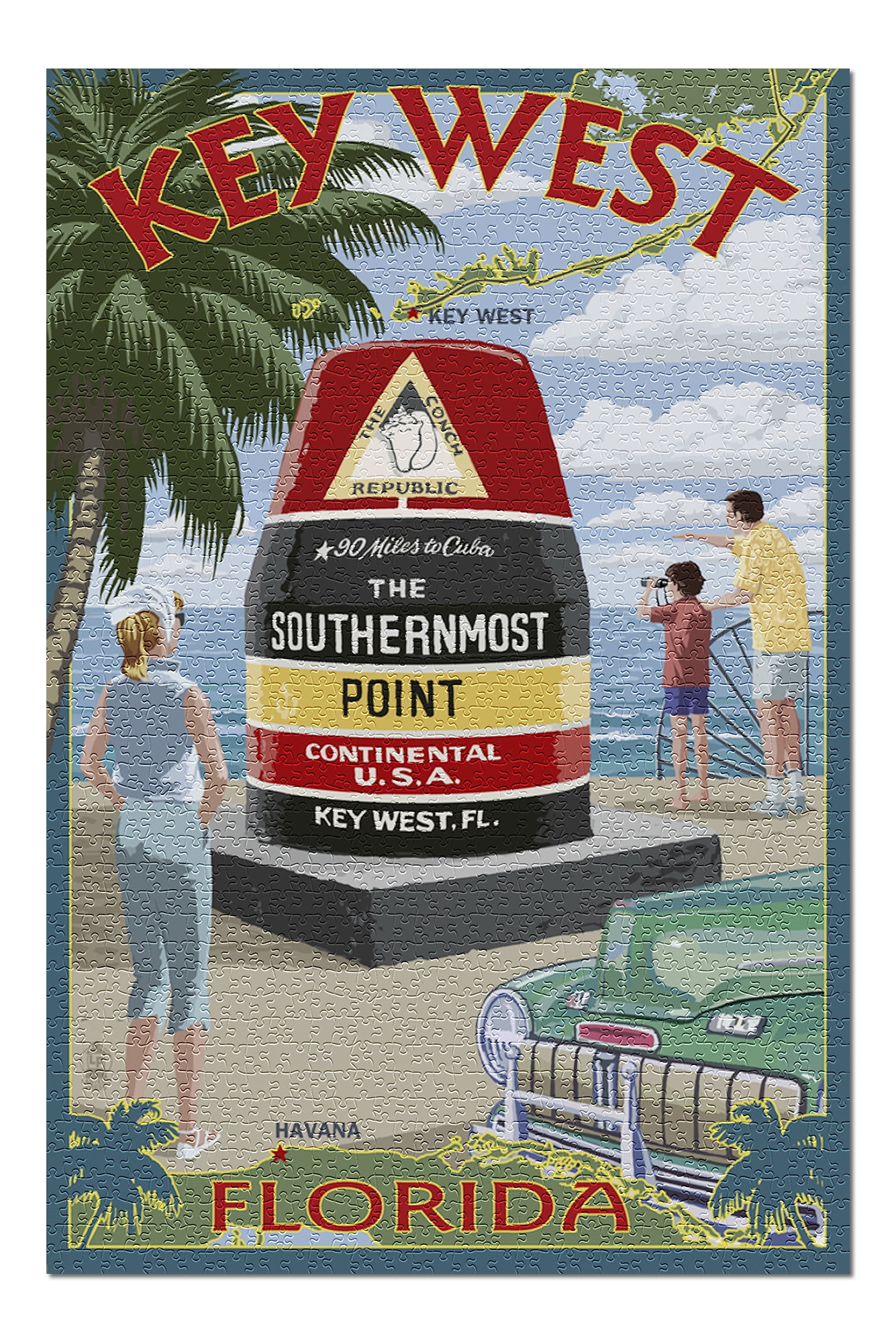 Key West, Florida Southernmost Point (20x30 Premium 1000 Piece Jigsaw