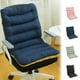 thumbnail image 1 of Cojín para silla (1 unidad), cojín de asiento de 45 x 85 cm, almohadillas para sillas de comedor y oficina de poliéster con cintas para un soporte cómodo y decoración del hogar (negro)., 1 of 8