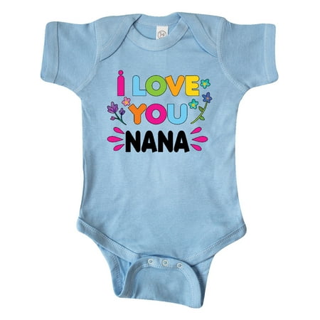

Inktastic I Love You Nana with Flowers Gift Baby Girl Bodysuit